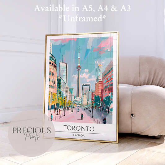 Canada - Toronto Travel Print Poster- Travel Poster - Vintage Wall Art