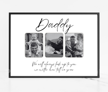 Personalised Daddy Photo Print Fathers Day A5 A4 A3