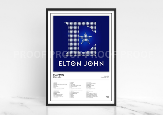 Elton John - Diamonds Album Cover Poster / Music Gift / Christmas Gift A5 A4 A3