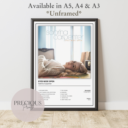 Sabrina Carpenter Eyes Wide Open Album Music Poster Print A5 A4 A3 Unframed