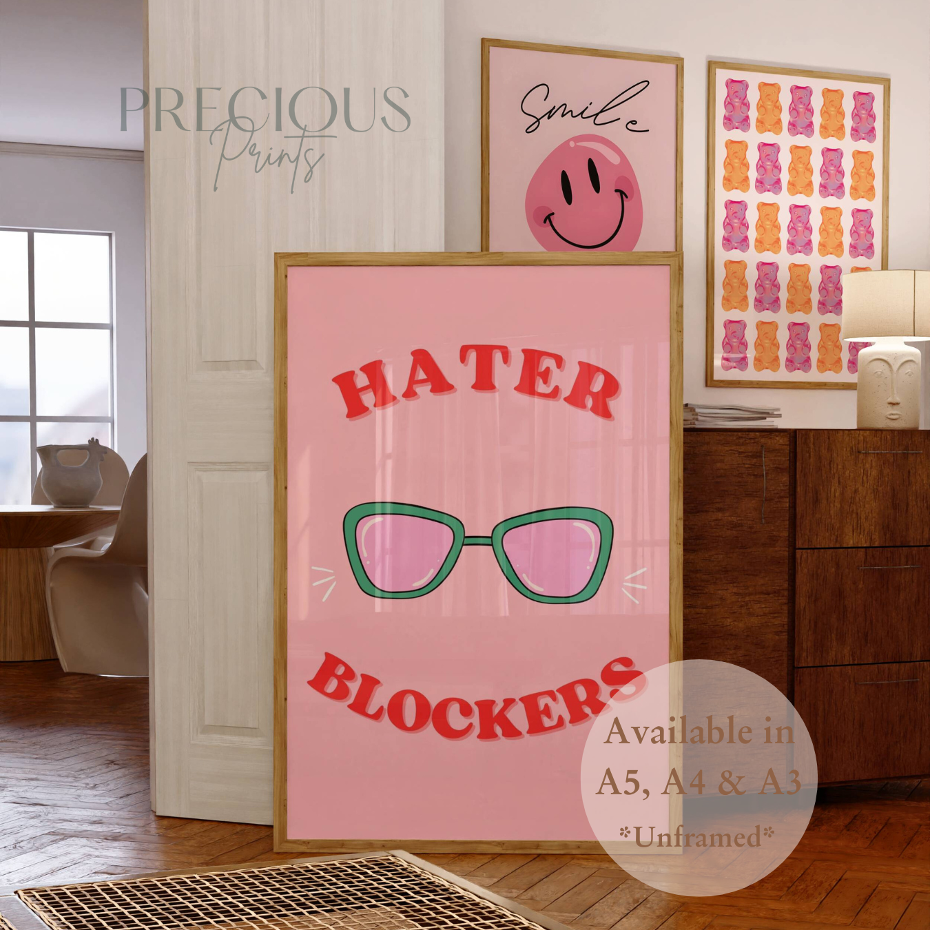 Hater Blockers Funny Preppy Art Poster / Humour / Pop Art / Trendy A5 A4 A3