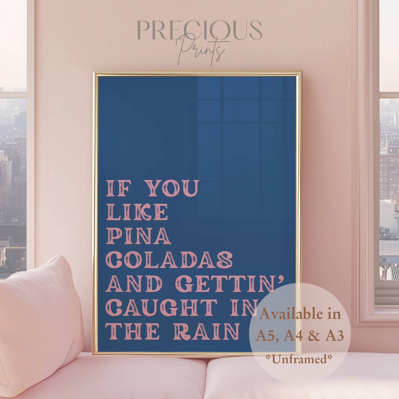 If You Like Pina Coladas Music Lyric Print / Music Poster / A5 A4 A3 Unframed