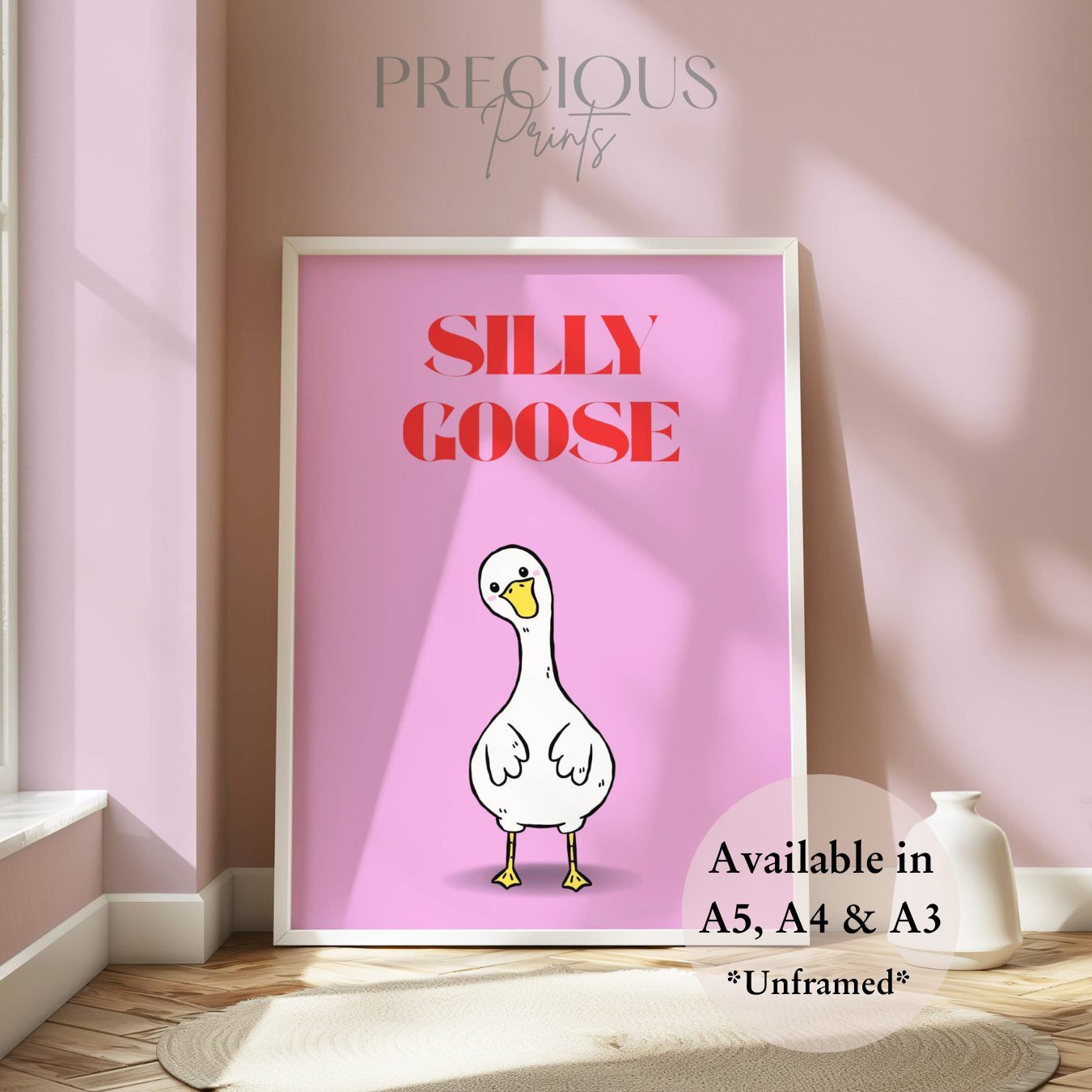 Silly Goose / Funny Preppy Art Poster / Humour / Pop Art / Trendy A5 A4 A3