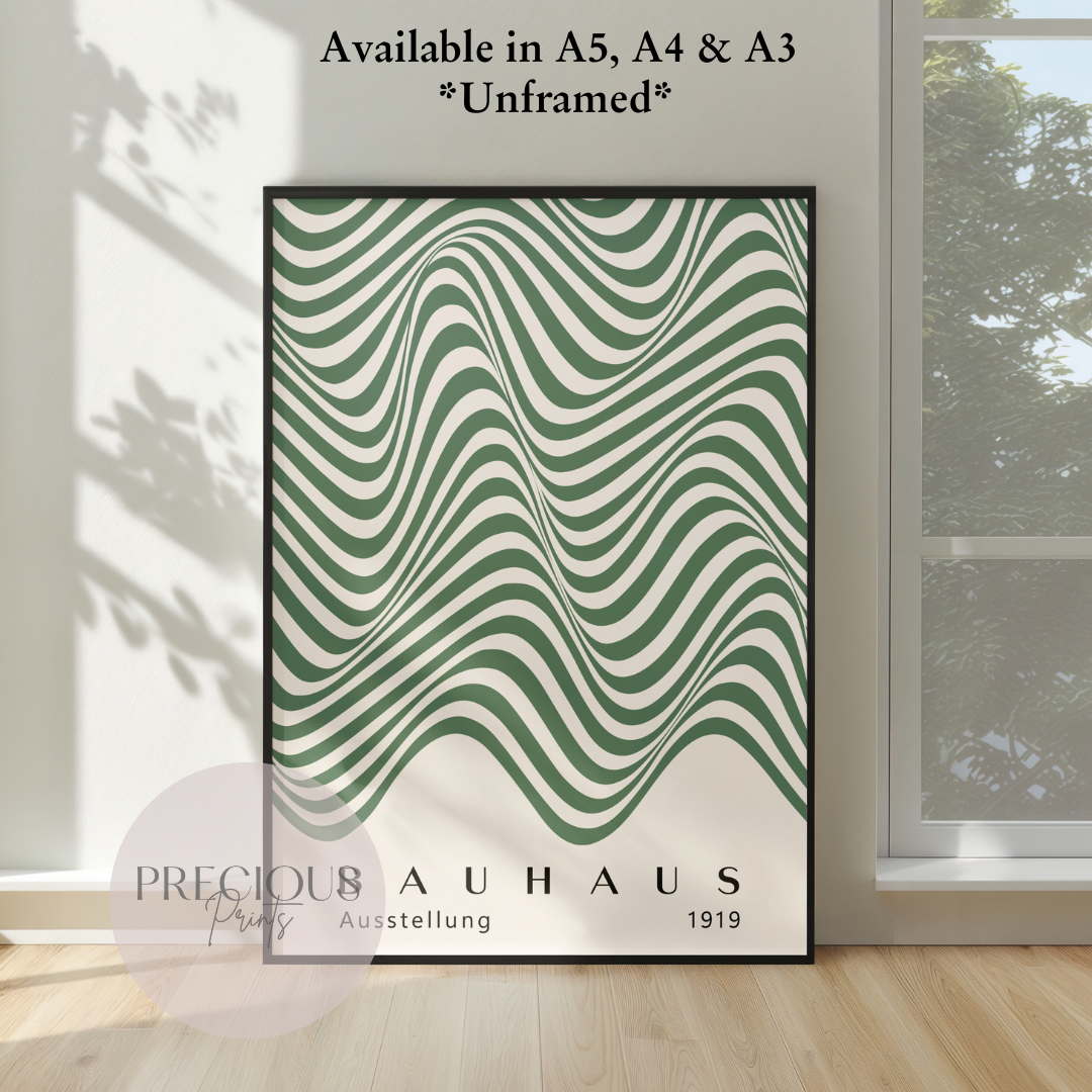 Sage Green Bauhaus Print A5 A4 A3 Art Exhibition Sage Green Poster