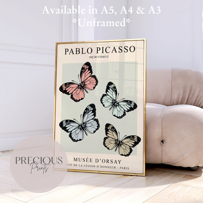 Picasso ''The Butterfly'' Exhibition Print / Vintage Gallery Wall Art