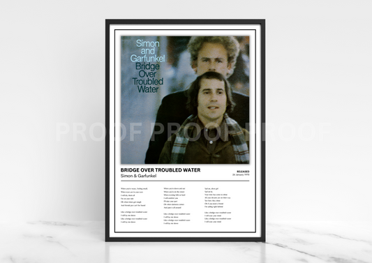 Simon & Garfunkle Like a Bridge over Troubled Water Album Single Cover Poster