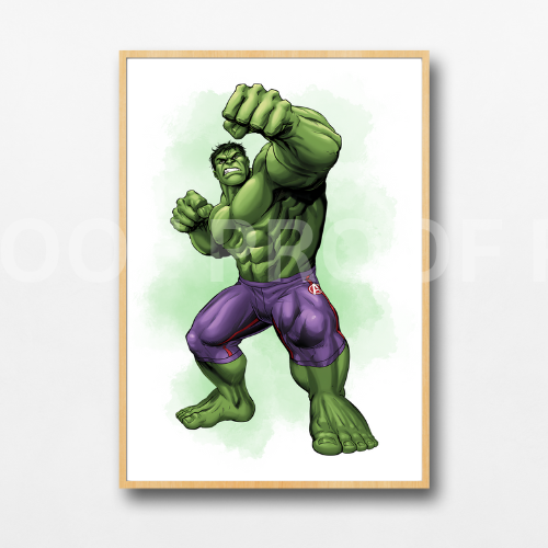 Set of 3 Personalised Girl/boy Nursery bedroom Print / Incredible Hulk A5 A4 A3