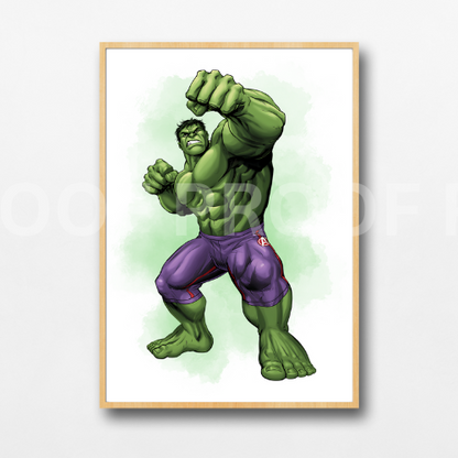 Set of 3 Personalised Girl/boy Nursery bedroom Print / Incredible Hulk A5 A4 A3