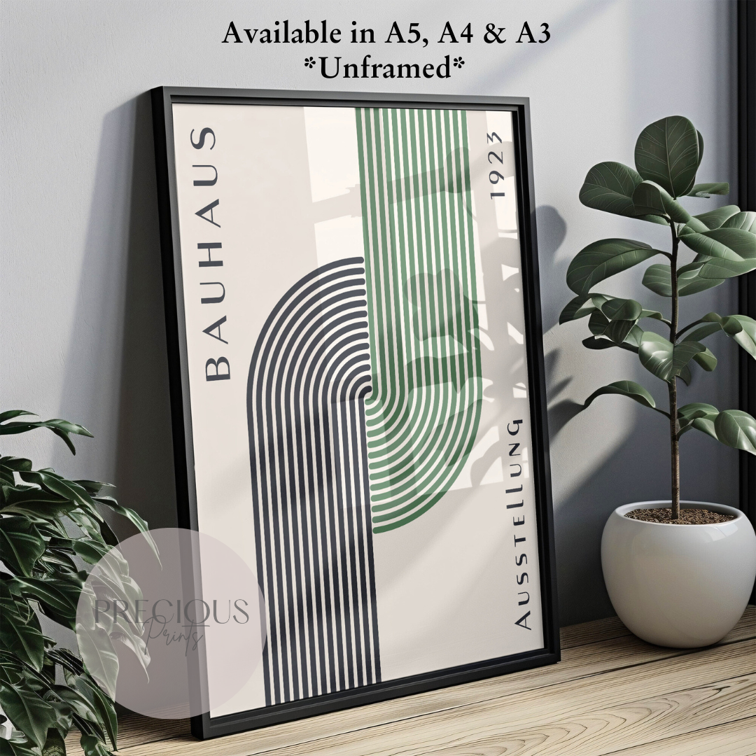 Sage Green Bauhaus Print A5 A4 A3 Art Exhibition Sage Green Poster
