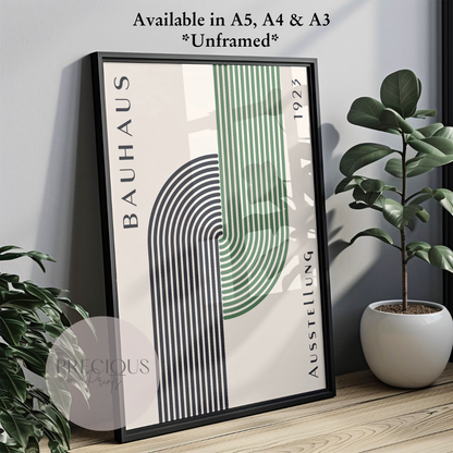 Sage Green Bauhaus Print A5 A4 A3 Art Exhibition Sage Green Poster