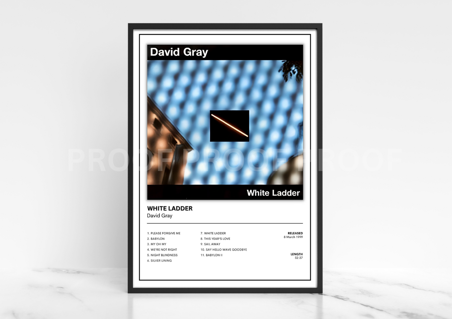 David Gray Ladder Album Single Cover Poster / Music Christmas Gift