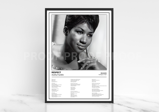 Aretha Franklin RESPECT Album Single Cover Poster / Music Poster