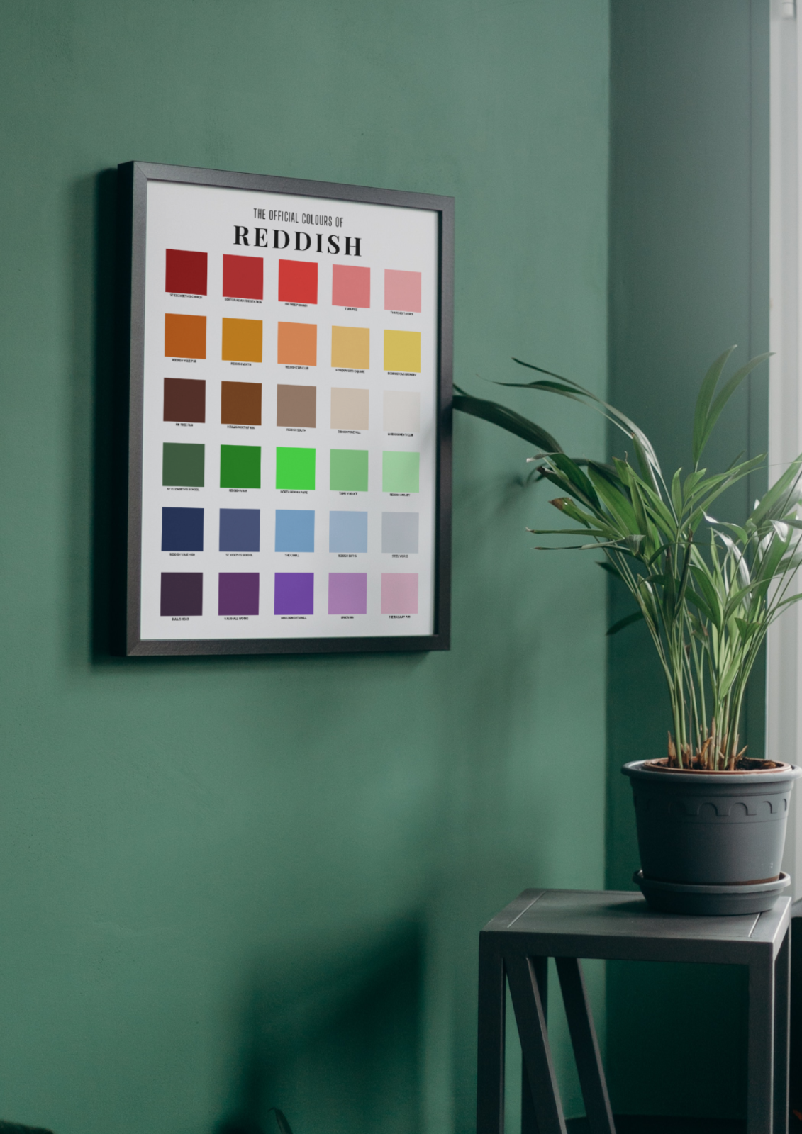 The Official Colours of Reddish Poster / A3 A4 A5 / Town Art Poster Gift