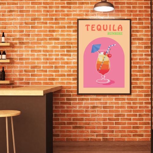 Colourful Cocktail Posters / Preppy Wall Art / A5 A4 A3 Unframed