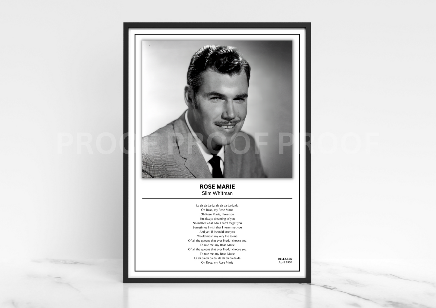 Slim Whitman Rose Marie Music Album Singles Cover Poster Music Gift A3 A4 A5