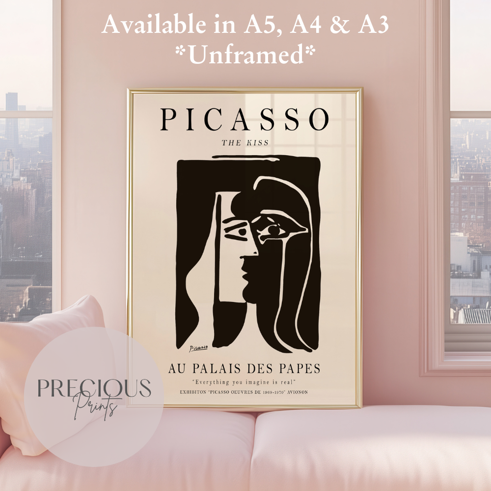 Picasso The Kiss Exhibition Print / Vintage Gallery Wall Art / High Gloss