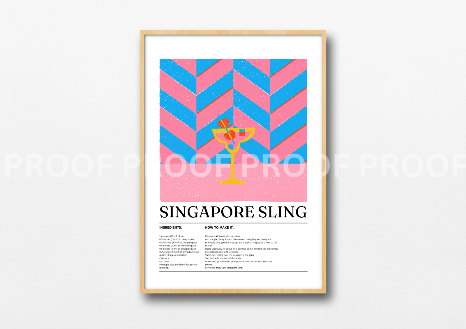 Colourful Cocktail Preppy Prints Poster / Vintage Retro Prints