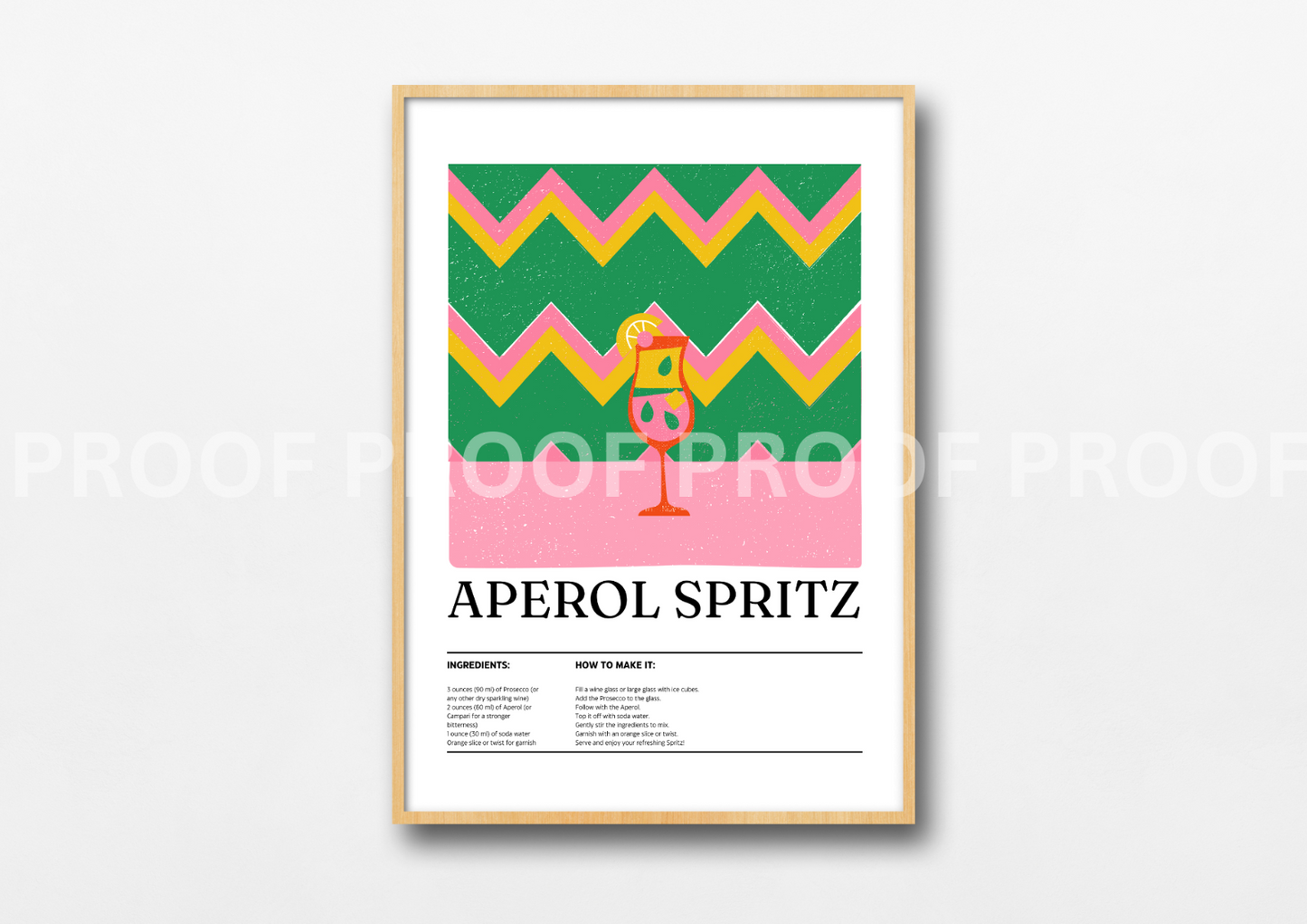 Colourful Cocktail Preppy Prints Poster / Vintage Retro Prints