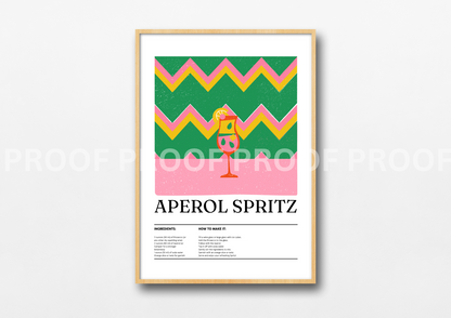 Colourful Cocktail Preppy Prints Poster / Vintage Retro Prints