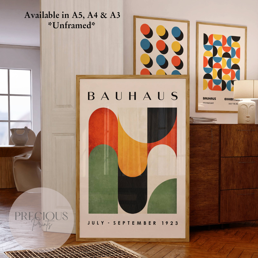 Colourful Textured Bauhaus Art Print A5 A4 A3 Art Exhibition Poster