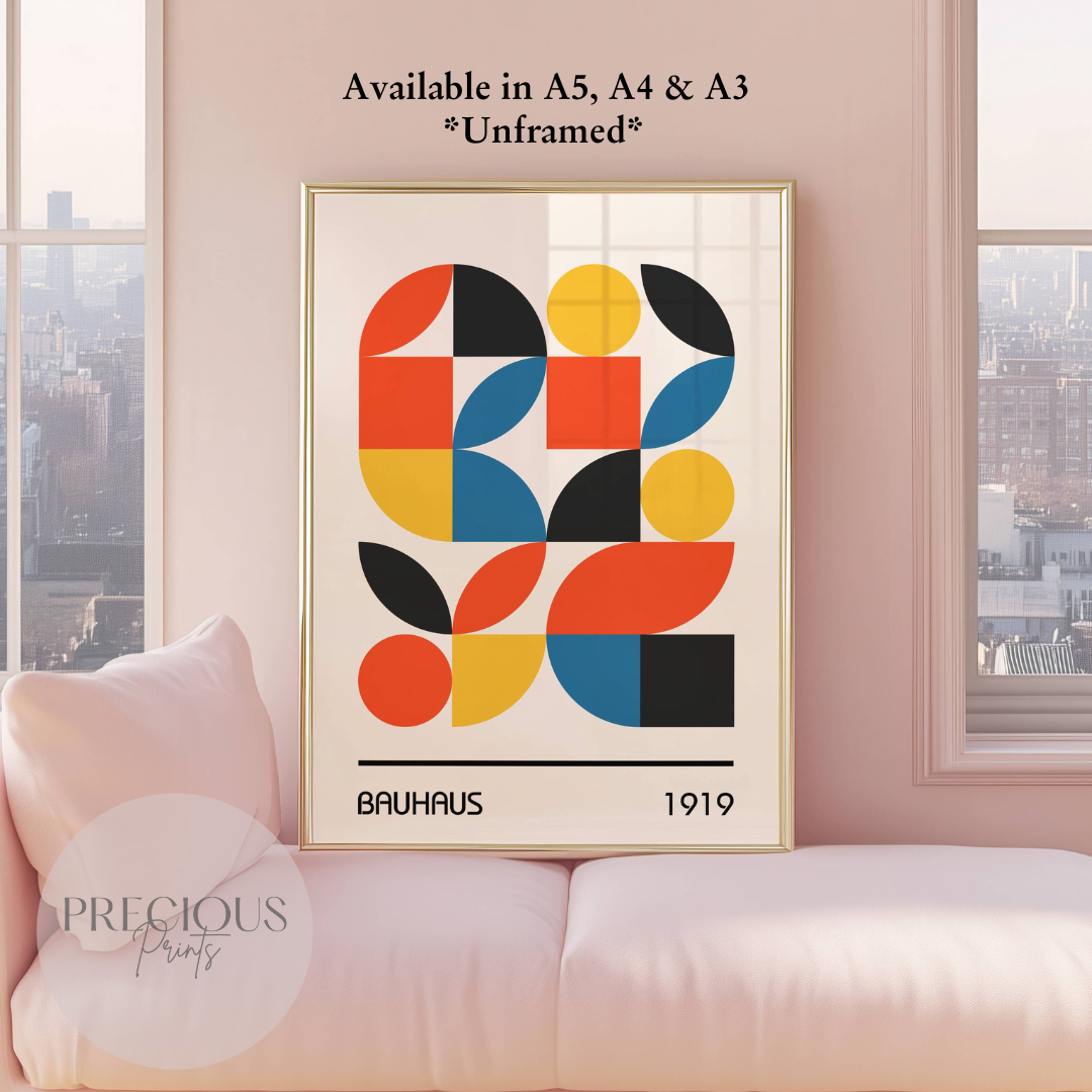 Colourful Bauhaus Art Print A5 A4 A3 Art Exhibition Poster / Abstract Art