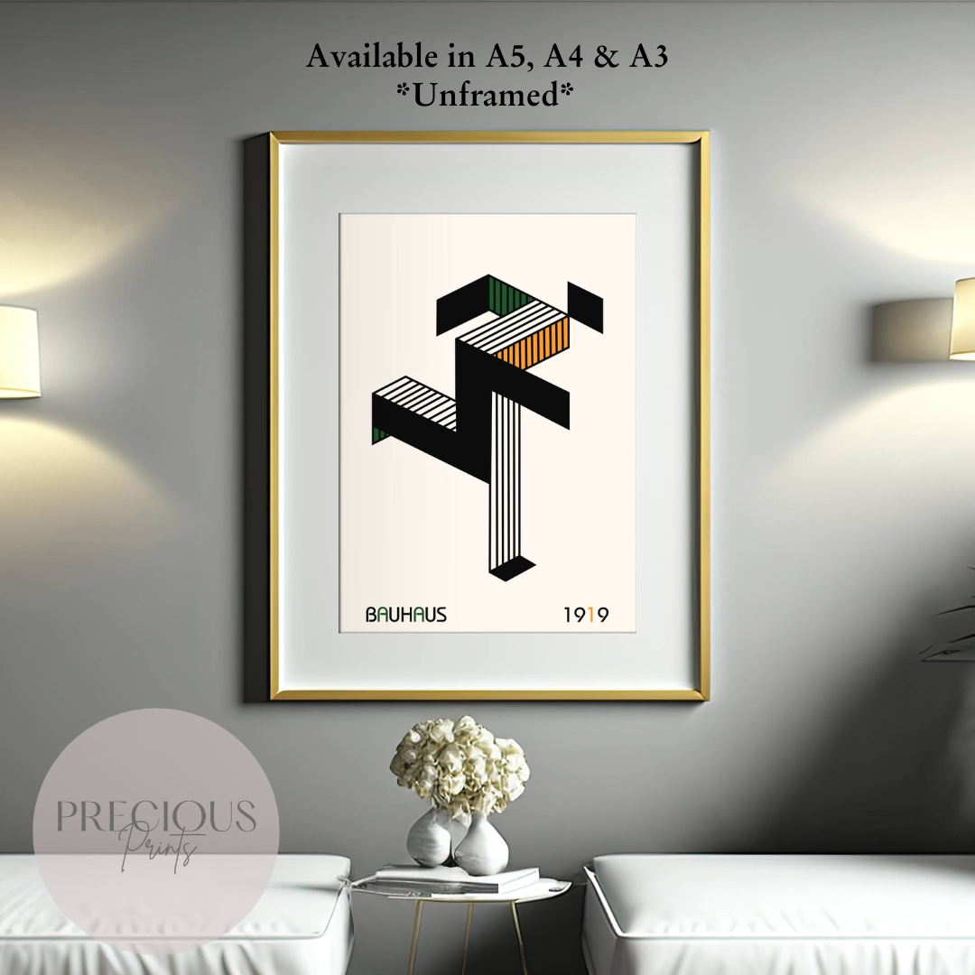 Colourful Running Man Bauhaus Art Print A5 A4 A3 Art Exhibition Poster