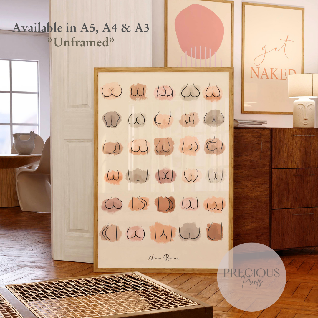 ''Nice Bum'' Funny Poster / Funny Wall Art / Humour Art Print / A5 A4 A3