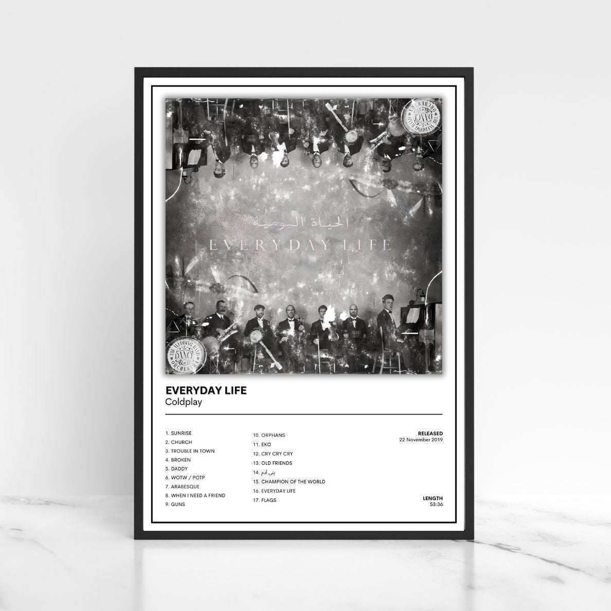 Coldplay Album Poster Full Collection A5 A4 A3 Album Cover Unframed