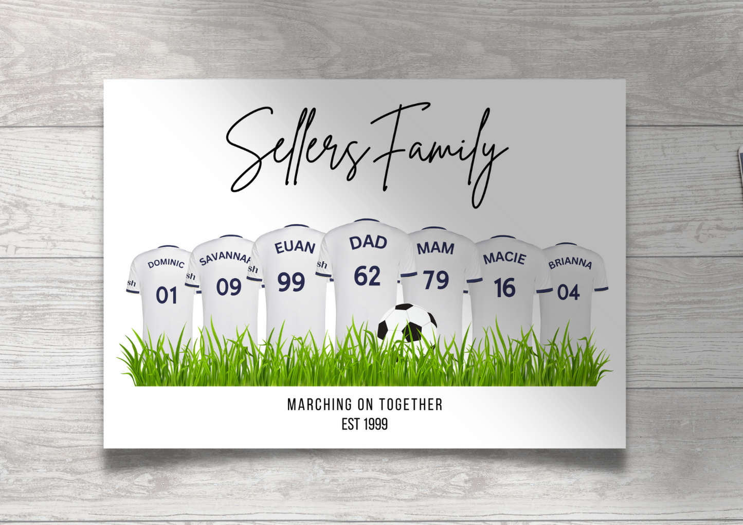 Personalised Football Family Print / Leeds United Print LUFC Print A5 A4 A3