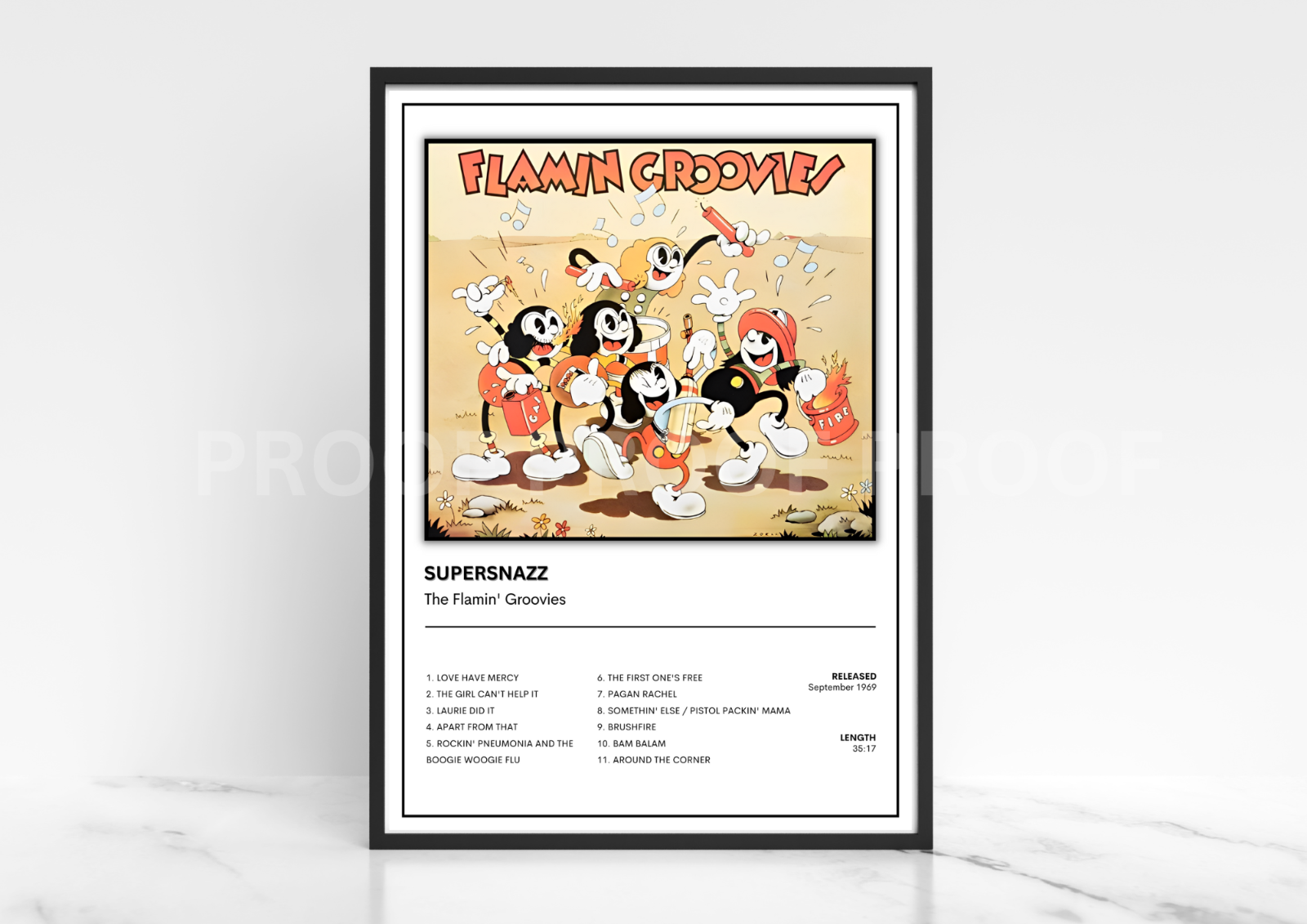 The Flamin’ Groovies Supersnazz Album Single Cover Poster / Music Gift