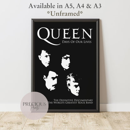 Queen: Days of Our Lives Music Movie Poster A5 A4 A3 Fast Free Delivery
