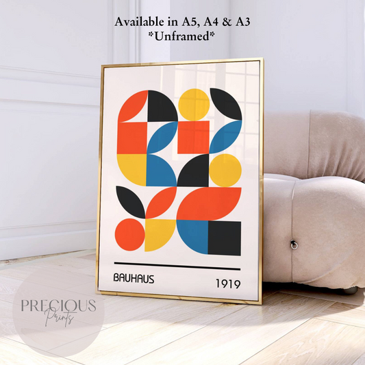 Colourful Bauhaus Art Print A5 A4 A3 Art Exhibition Poster / Abstract Art