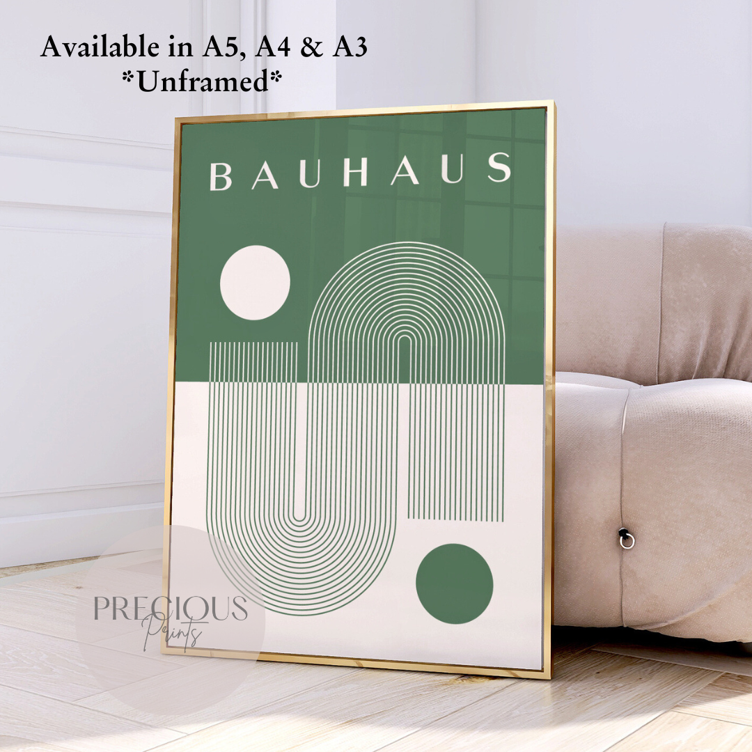 Sage Green Bauhaus Print A5 A4 A3 Art Exhibition Sage Green Poster