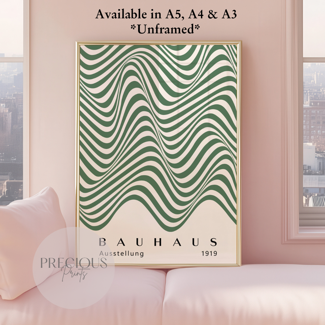 Sage Green Bauhaus Print A5 A4 A3 Art Exhibition Sage Green Poster