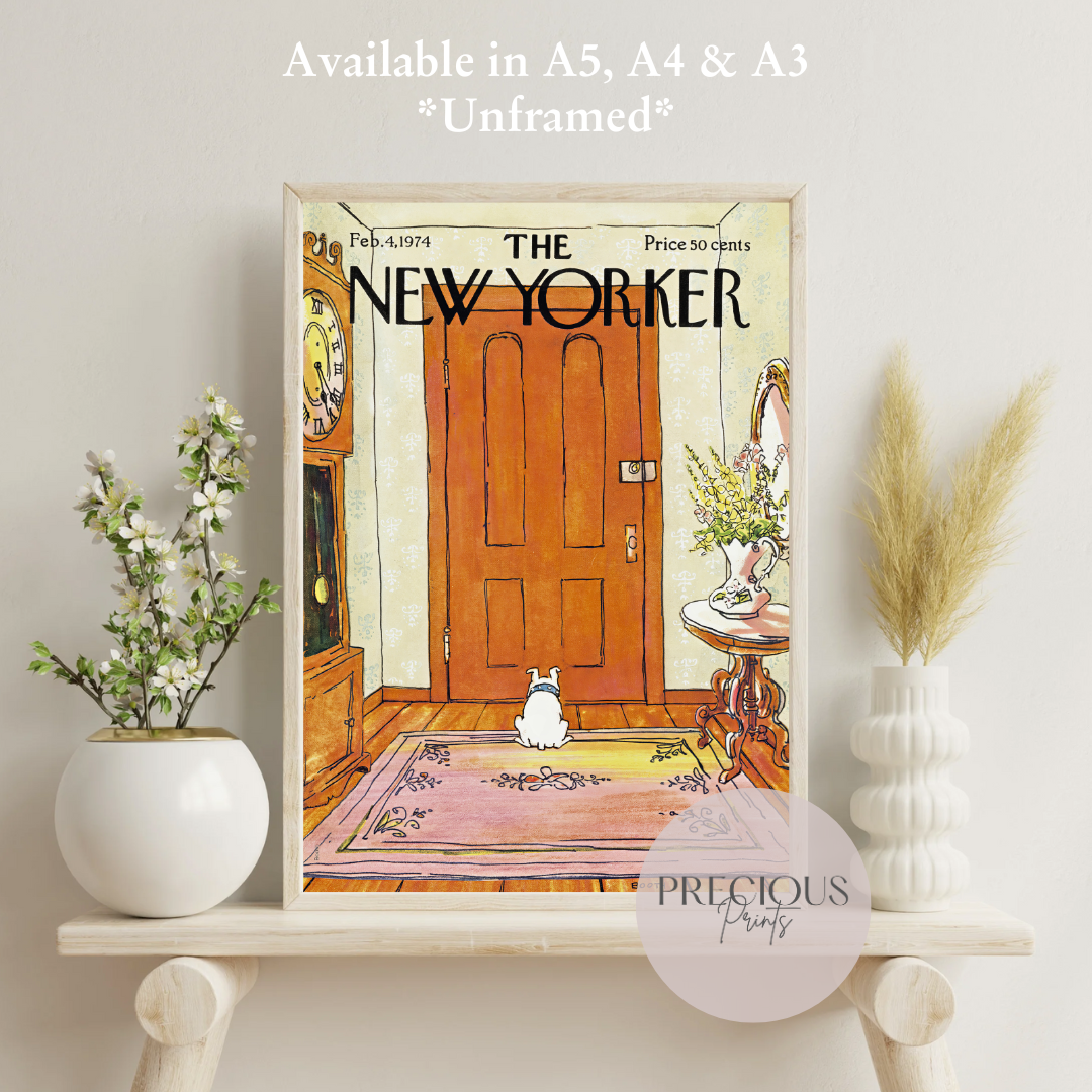 The New Yorker 4 February 1974 Wall Art Print / George Booth ''The Long Wait''