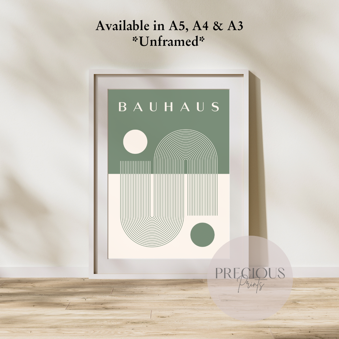 Sage Green Bauhaus Print A5 A4 A3 Art Exhibition Sage Green Poster