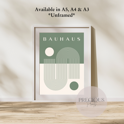 Sage Green Bauhaus Print A5 A4 A3 Art Exhibition Sage Green Poster