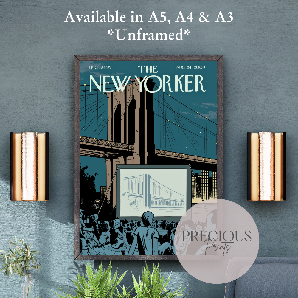 The New Yorker 24 Aug 2009 Wall Art Print Artist Adrian Tomine Brooklyn Bridge