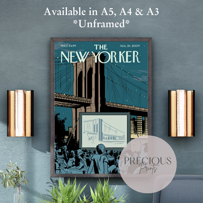 The New Yorker 24 Aug 2009 Wall Art Print Artist Adrian Tomine Brooklyn Bridge