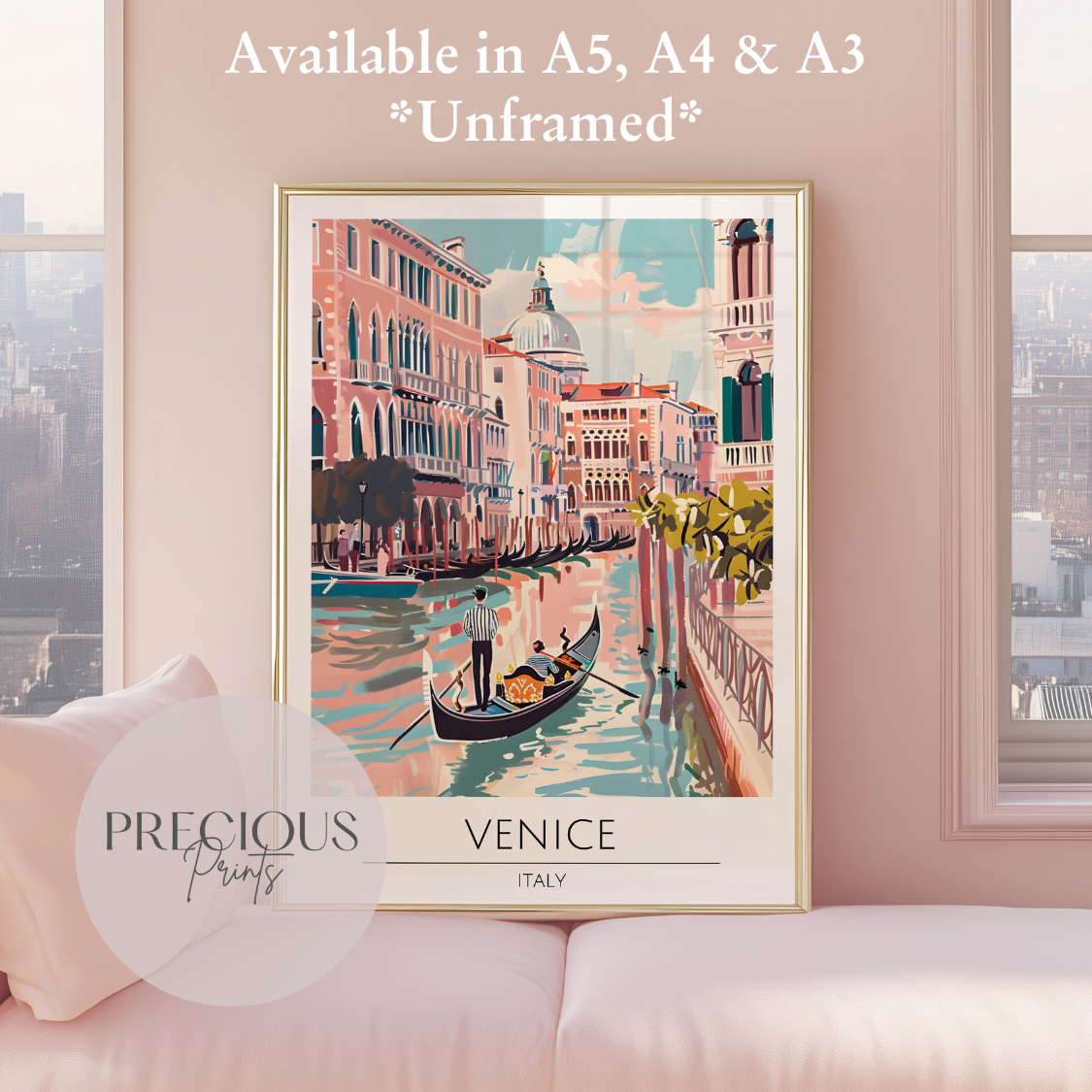Italy - Venice Tavel Print Poster- Travel Poster - Vintage Wall Art