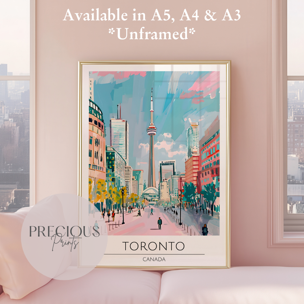 Canada - Toronto Travel Print Poster- Travel Poster - Vintage Wall Art
