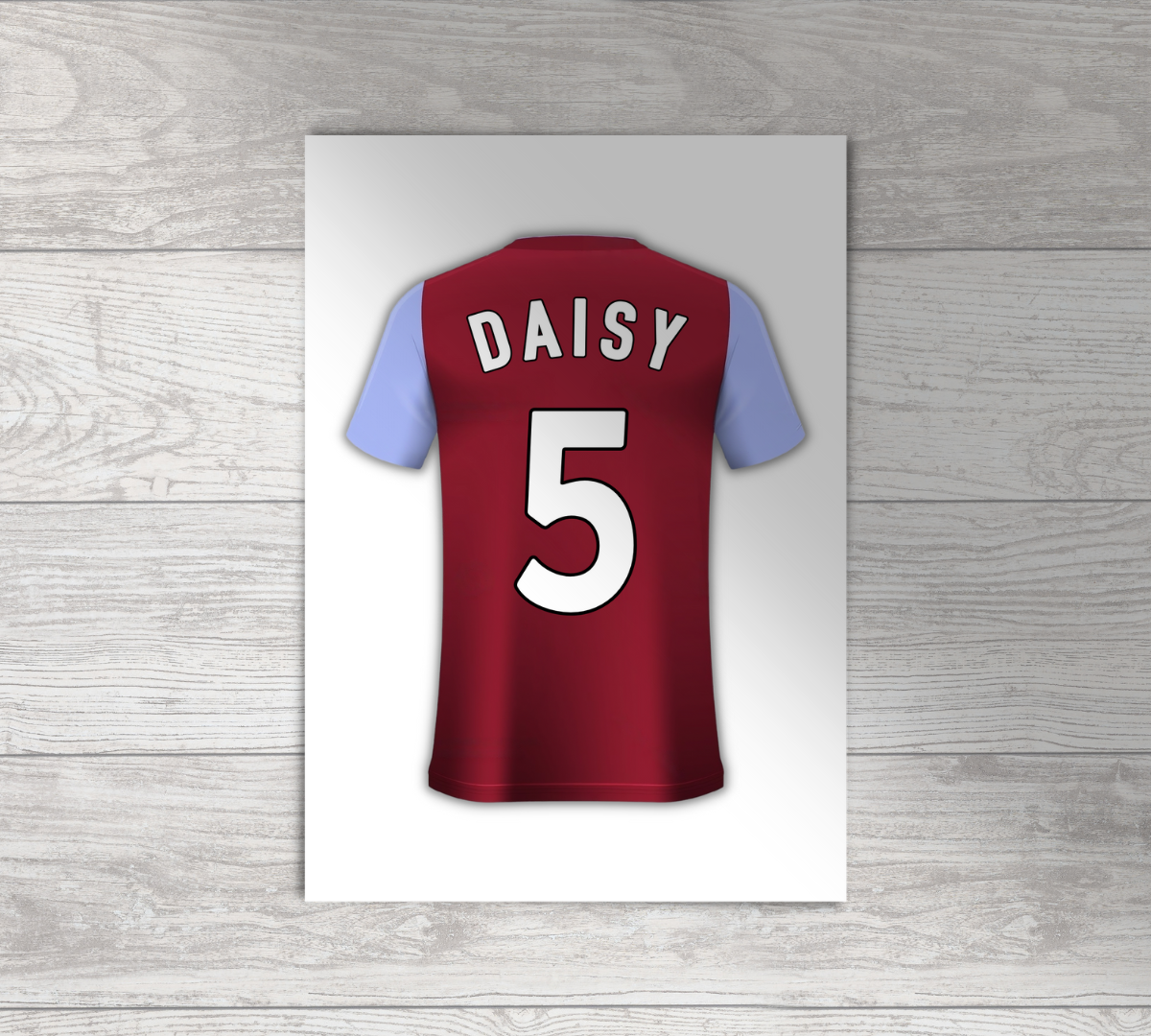 Aston Villa Football Shirt Poster | Personalised | Wall Art Print | | A5 A4 A3