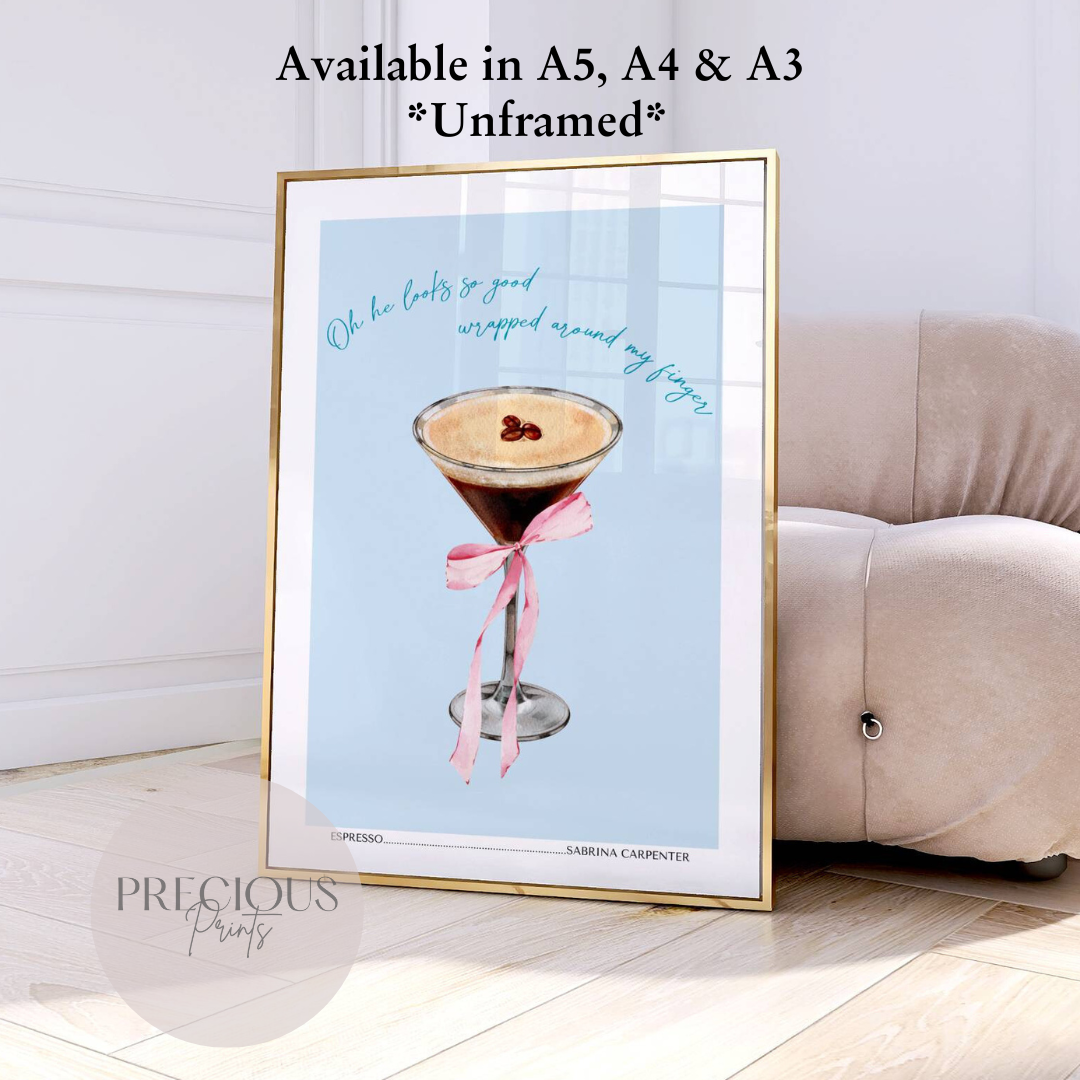 Sabrina Carpenter - Espresso Lyric Print / Music Poster / Preppy Wall Art