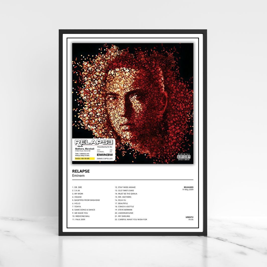 Eminem Album Cover Poster Unframed A5 A4 A3 The Full Collection