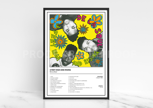 De La Soul 3 Feet High and Rising Album Single Cover Poster / Music Gift