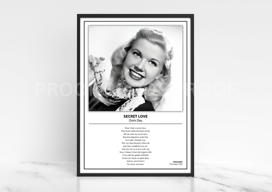Doris Day Secret Love Music Album Singles Cover Poster Music Gift A3 A4 A5