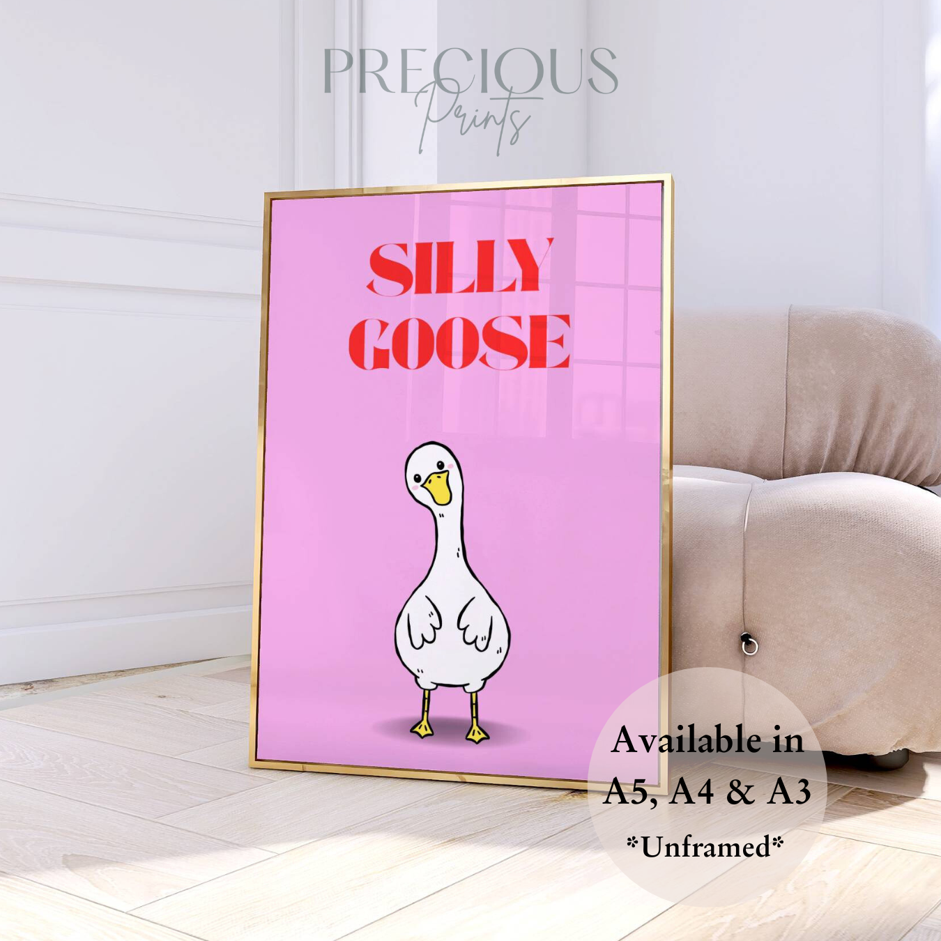 Silly Goose / Funny Preppy Art Poster / Humour / Pop Art / Trendy A5 A4 A3