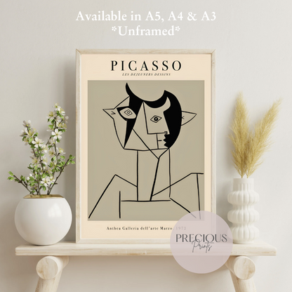 Picasso Anthea Galleria 1972 Exhibition Print / Vintage Gallery Wall Art