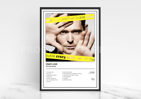 Michael Buble Crazy Love Album Single Cover Poster / Music Christmas Gift