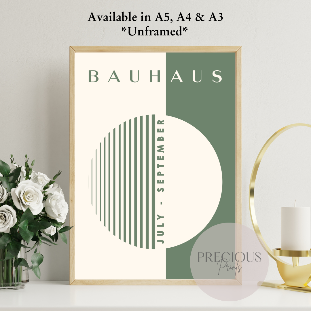 Sage Green Bauhaus Print A5 A4 A3 Art Exhibition Sage Green Poster